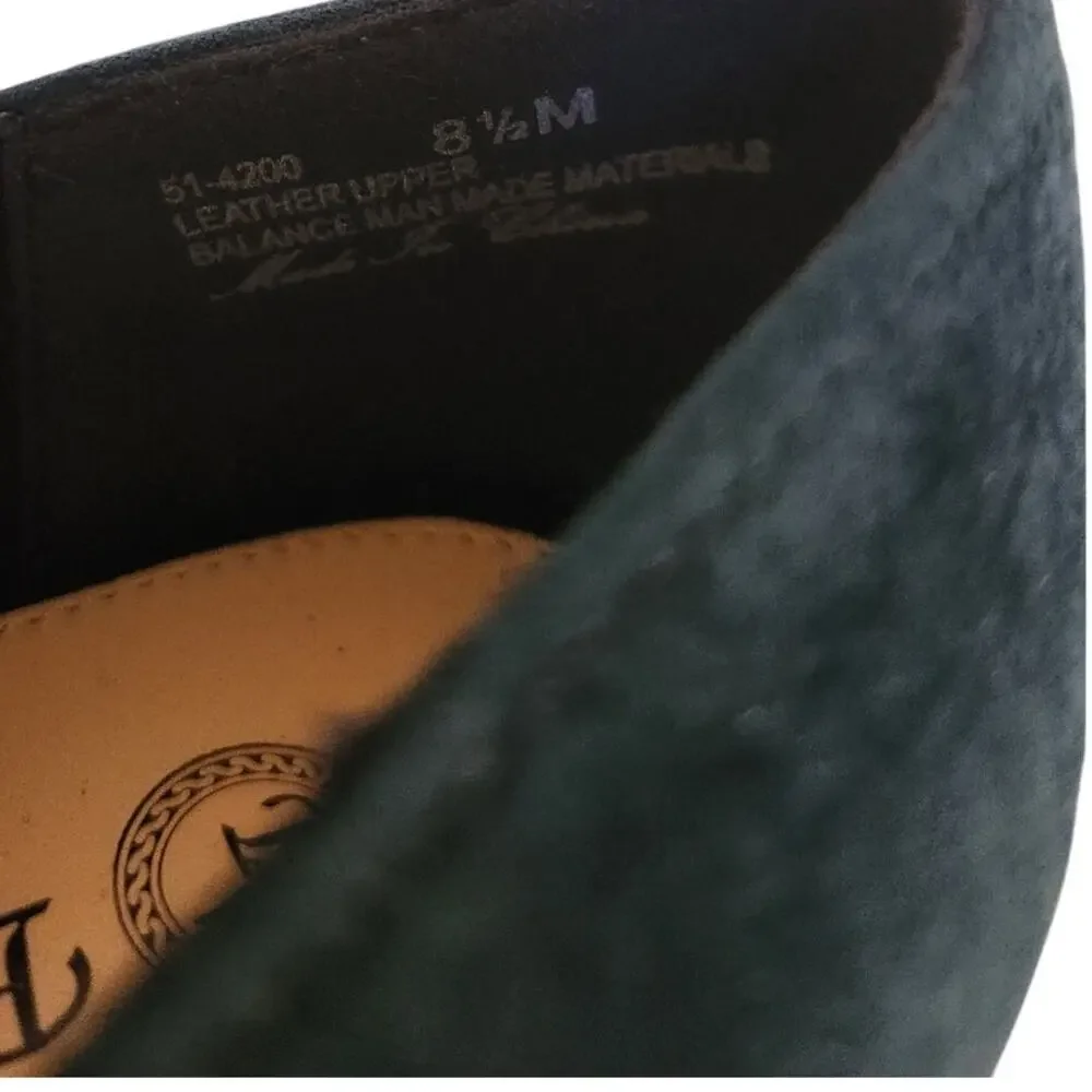 New Bella Vita Jillian Women's Block Heel Square Toe Navy Suede Pumps 8.5M